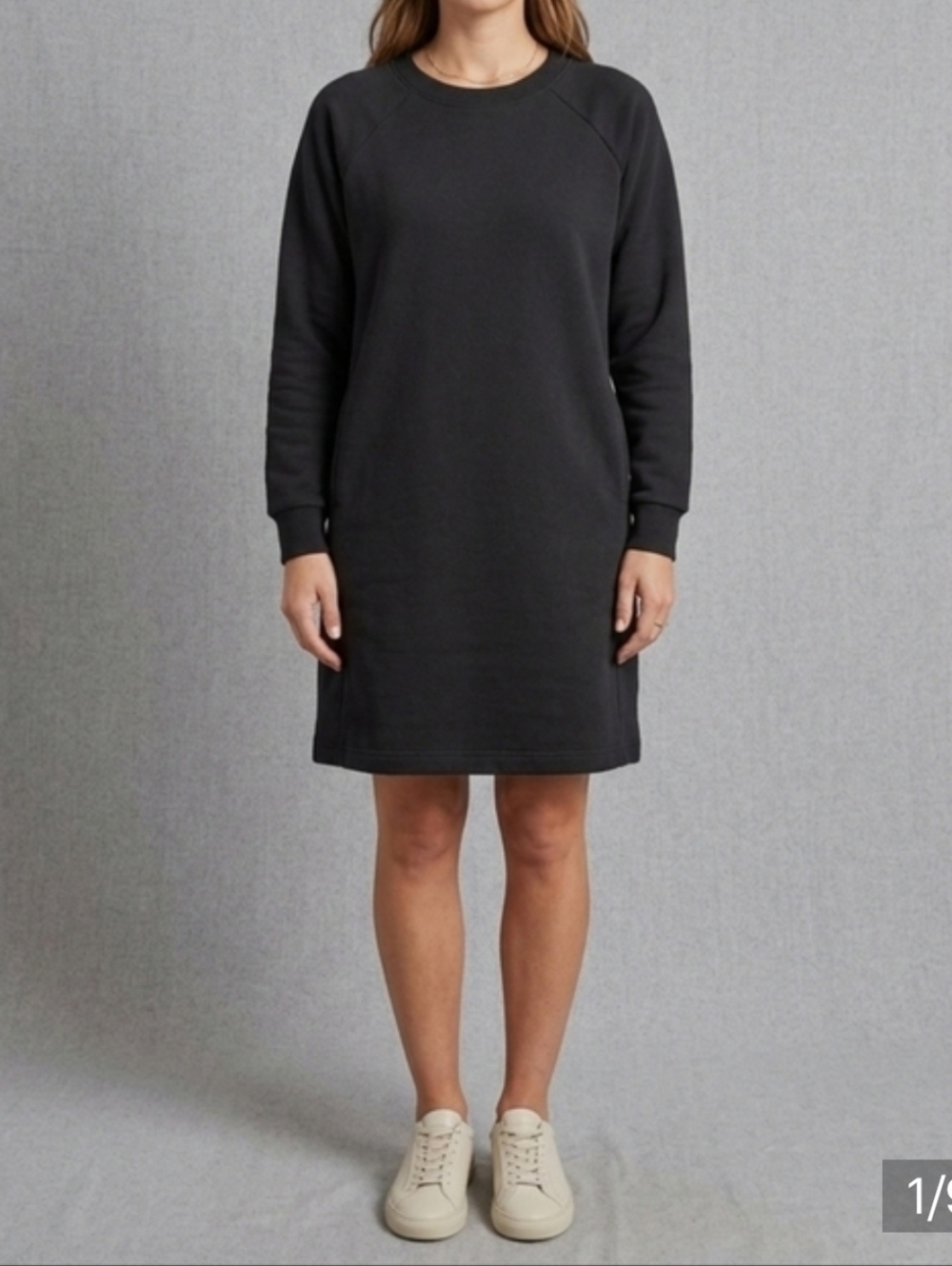 Pact Black Organic Cotton Blend Clothing Sweatshirt Dress W Brushed Fleece Inter